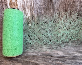 Vintage Spun Mesh Trim, Mid Century, 1 yard