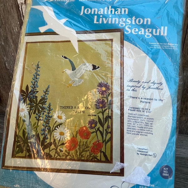 Jonathan Livingston Seagull, Vintage Needlework, Needlepoint Kit by Paragon
