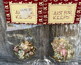 Mini Angel or Santa Gift tie-on and Ornaments, Cardboard, Paper / Feather tree ornaments