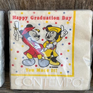 1 Package of Vintage Disney Mickey Mouse Paper Napkins, Beverage / Snack size imagem 4
