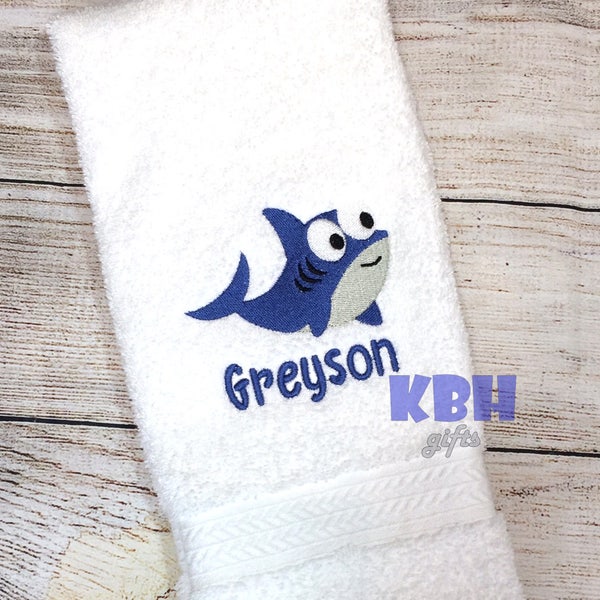 Personalized Whale or Shark Hand Towel