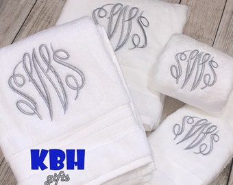 Juego de toallas de baño con monograma