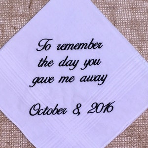 Father of the bride embroidered wedding handkerchief image 2