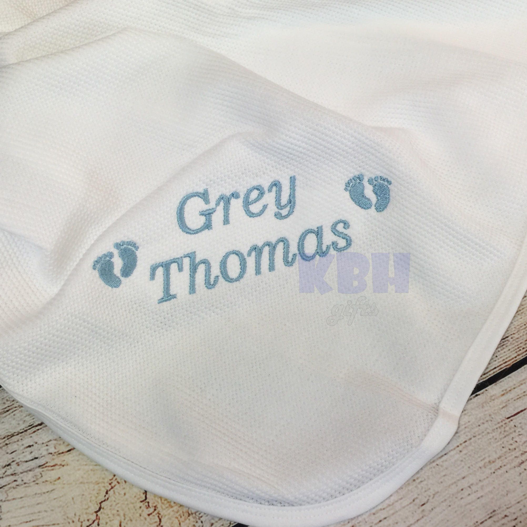 Monogrammed Thermal Receiving Blanket Etsy