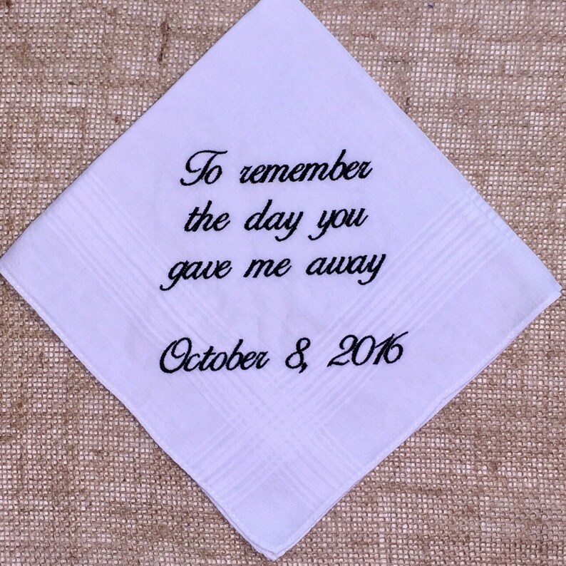 Father of the bride embroidered wedding handkerchief image 2