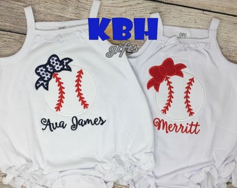 Embroidered Baseball Bubble or Shirt for Girls