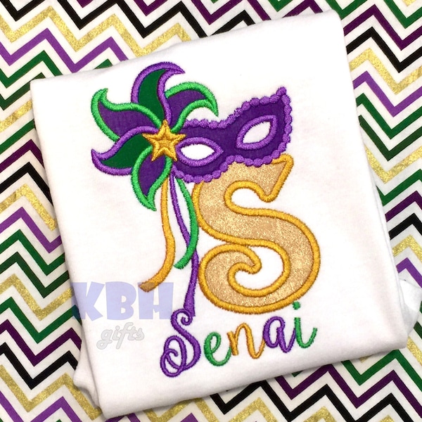 Broderad Mardi Gras-skjorta