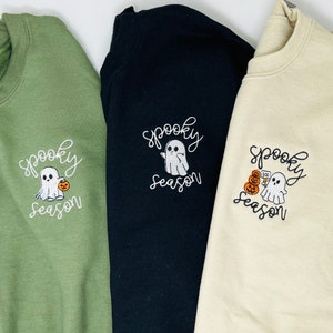 Embroidered Spooky Season Halloween Sweatshirt
