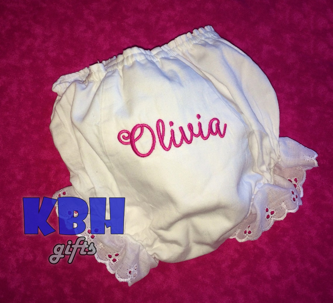 C-26660-Embroidered Flower Trim Bloomer Set White