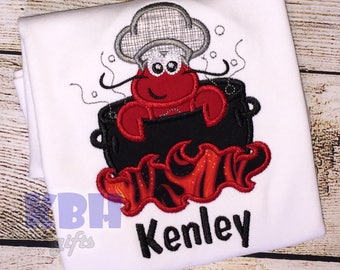 Crawfish Boil / Lobster Embroidered Tshirt
