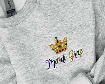 Embroidered Mardi Gras Sweatshirt