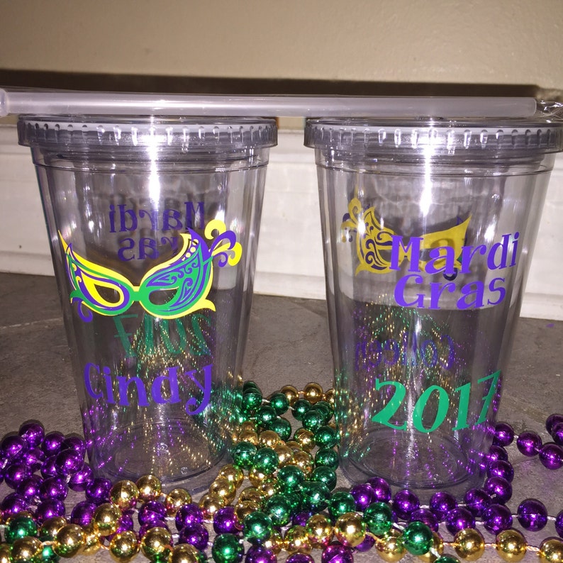 mardi gras tumbler