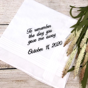 Father of the bride embroidered wedding handkerchief image 1
