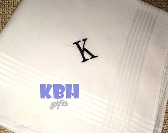 Male Monogram Embroidered Handkerchief