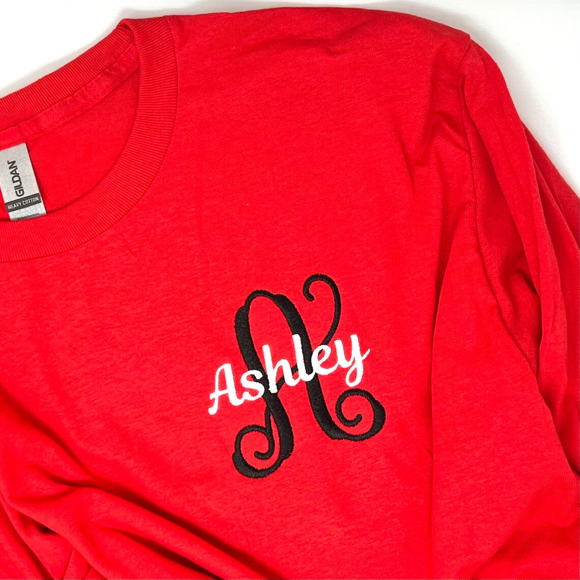 Embroidered Monogram Tshirt - Etsy