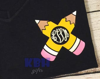 Teacher Monogrammed Tshirt