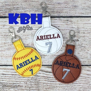 Personalized Baseball Volleyball Basketball Number Lunchkit School Bag Tag