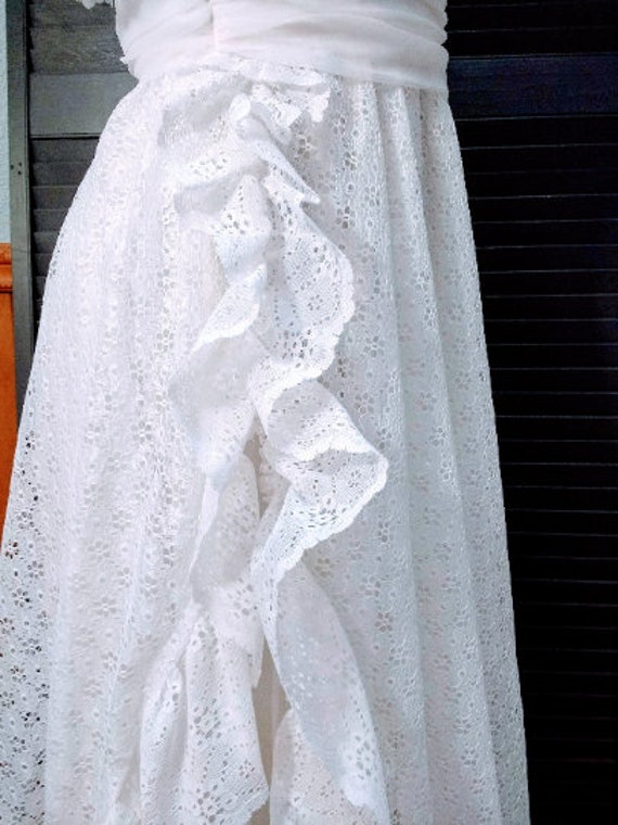1970s White Gunne Sax Style Gown Wedding Bridesma… - image 6