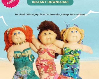 Mermaid Outfit Sewing Pattern for 18 Inch Dolls | Easy PDF Doll Clothes Pattern | Scrap Buster Project | Beginner Friendly Sewing Project