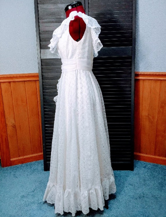 1970s White Gunne Sax Style Gown Wedding Bridesma… - image 7