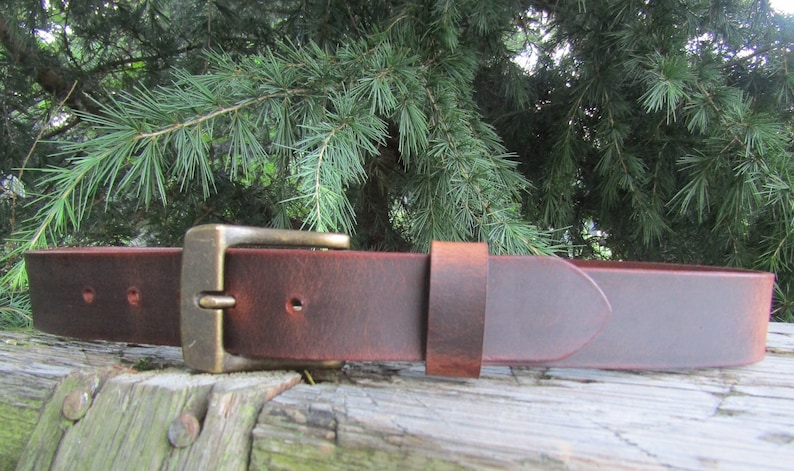 1 1/2" Custom Handcrafted leather belt, full grain leather belt,Made in USA, Unisex leather belt, Water Buffalo leather belt, vintage look image 8