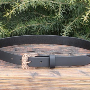 1 inch wide Black leather belt, full grain black leather belt, womens leather belt,  Narrow leather belt, men leather belt