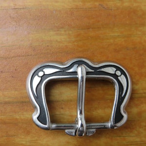 New Pair  1&quot; Jeremiah Watt heel bar Buckles Black Floral Stainless Steel Western Horse Tack Hardware  bridle, belt, tack buckle