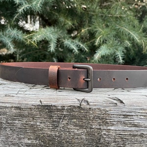 1 1/4&quot; wide  leather belt Mens Casual Vintage look Custom Handmade Belt Crazy Horse Water Buffalo leather belt  Made in USA