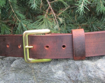 1 1/2" Custom Handcrafted leather belt, full grain leather belt,Made in USA, Unisex leather belt, Water Buffalo leather belt, vintage look