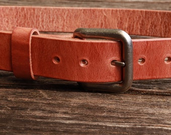 Hermann Oak Harness Leather Men's work or casual belt, Made in USA with US hides,  Custom, Rugged leather belt