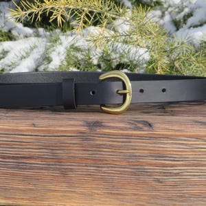 1 inch wide Black leather belt, full grain black leather belt, womens leather belt,  Narrow leather belt, men leather belt