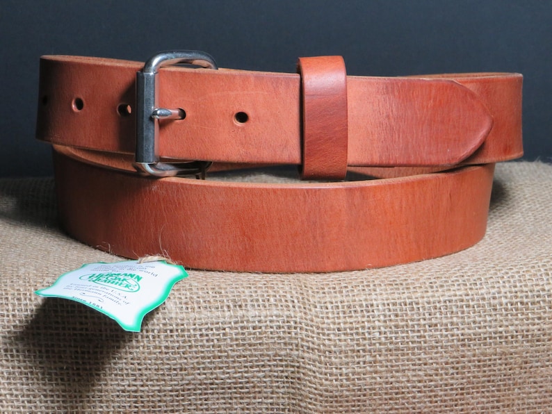 Hermann Oak Leather Belt, 1.5" Thick Harness, USA Made Bild 1