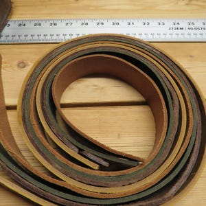 4 Leather straps 50-60  inches long Scrap leather craft leather veg tanned full grain leather straps  DIY leather projects 1 1/2 wide straps