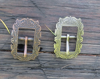 Pair of 1/2" buckle with antique copper finish belt buckle strap buckle