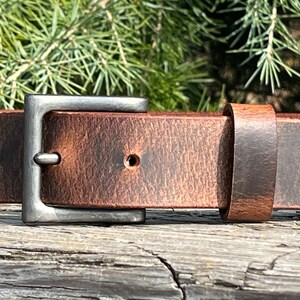 1 1/4&quot; wide  leather belt Mens Casual Vintage look Custom Handmade Belt Crazy Horse Water Buffalo leather belt  Made in USA