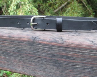 Discounted 34 inch waist Black Water Buffalo leather belt, Rustic leather belt ,Full Grain leather, size 36 belt 1 " wide leather belt