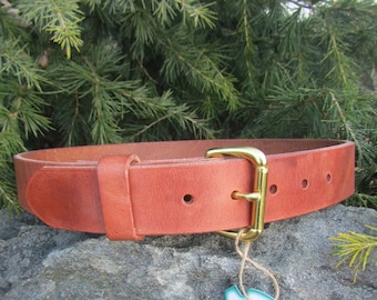 Hermann Oak Harness Leather Men's work or casual belt.  Made in US with US hides.  Custom.