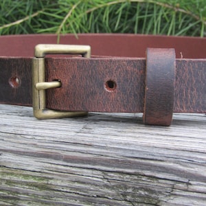1 inch wide leather belt,   Full grain brown leather belt, Narrow leather belt