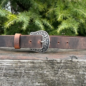 1 1/4&quot; wide  leather belt Mens Casual Vintage look Custom Handmade Belt Crazy Horse Water Buffalo leather belt  Made in USA