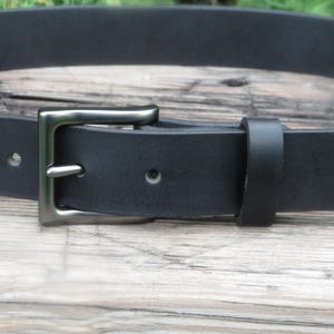 1 1/4" wide Black leather belt, full grain leather belt, mens leather belt, womans leather belt Custom Handmade leather belt
