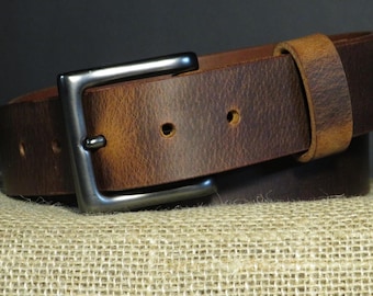 1 1/2" Custom Handcrafted leather belt Mens leather belt Made in USA Water Buffalo leather belt, full grain leather belt,womans leather belt