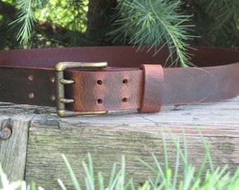 1 1/2" Solid Leather Custom Fitted Belt Handcrafted leather belt, full grain leather belt,Made in USA, Unisex leather belt, vintage look