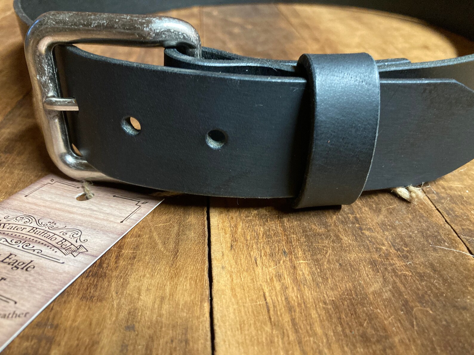 Black Water Buffalo Leather Belt Made in USA-Custom Belt | Etsy