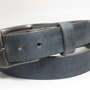 1 1/2&quot; wide Gray leather Custom Handmade Belt  Water Buffalo Made in USA