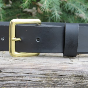 1 1/2&quot; Black leather belt Water Buffalo leather belts made in USA Custom Handmade leather belt  Casual Belt  full grain leather belt