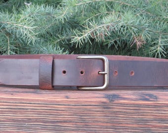 1 1/2" Custom Handcrafted leather belt, full grain leather belt,Made in USA, Unisex leather belt, Water Buffalo leather belt Made in the USA