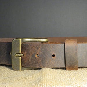 1 1/2" Custom Handcrafted leather belt, full grain leather belt,Made in USA, Unisex leather belt, Water Buffalo leather belt, vintage look image 13
