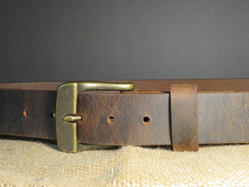 1 1/2" Custom Handcrafted leather belt, full grain leather belt,Made in USA, Unisex leather belt, Water Buffalo leather belt, vintage look image 13