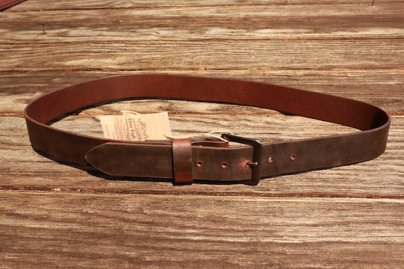 Mens Casual Vintage look Custom Handmade Belt Crazy Horse | Etsy