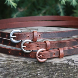 1/2&quot; wide leather belt narrow leather belt  Made in USA  leather belt, narrow leather belt, skinny leather belt, custom belt
